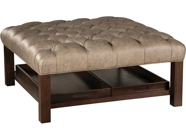 Cm Leather Ottoman