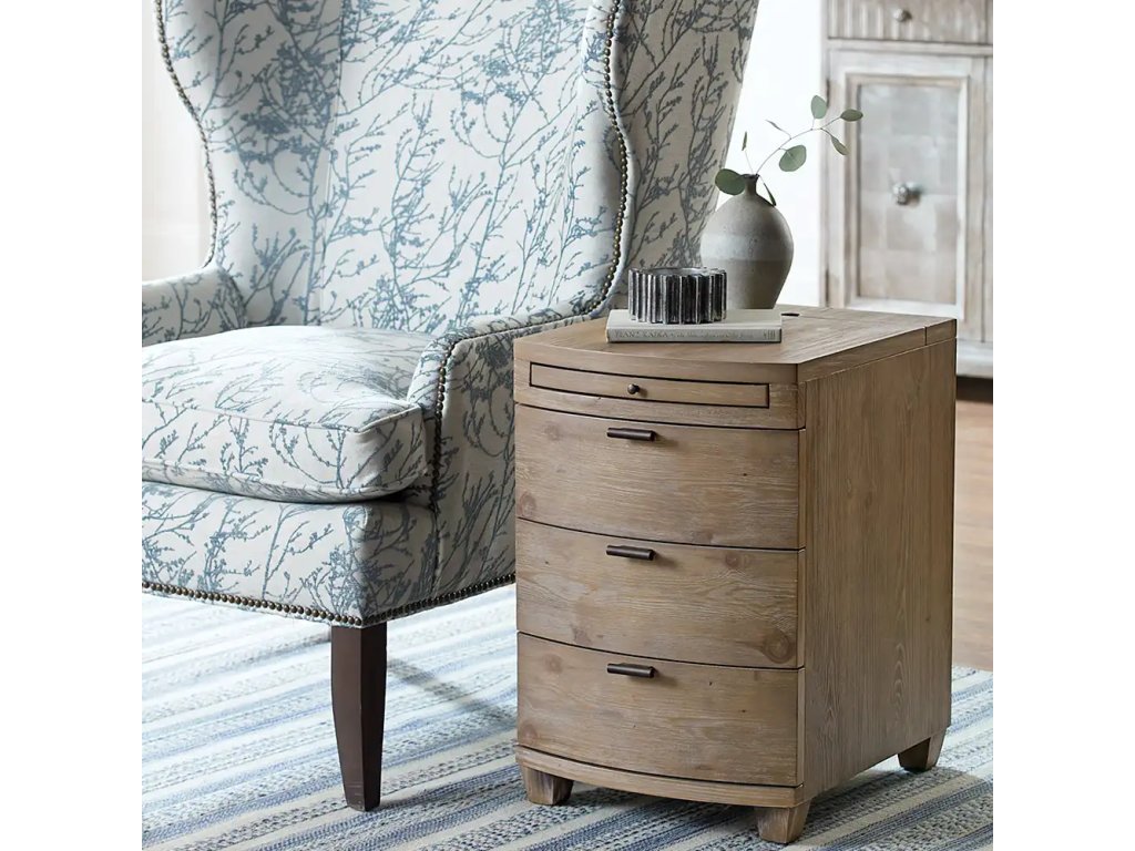 Chairsides Bowfront Chairside Table - Driftwood - image 1