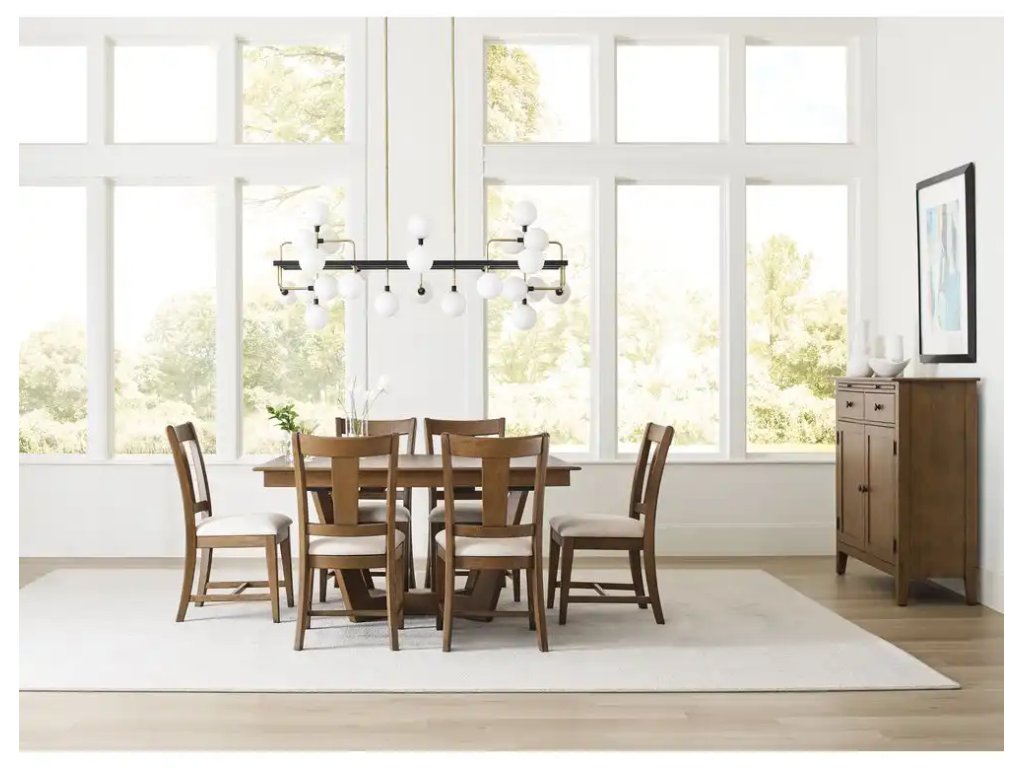 Kafe 60" Rectangular Trestle Table Pkg, Latte - image 3