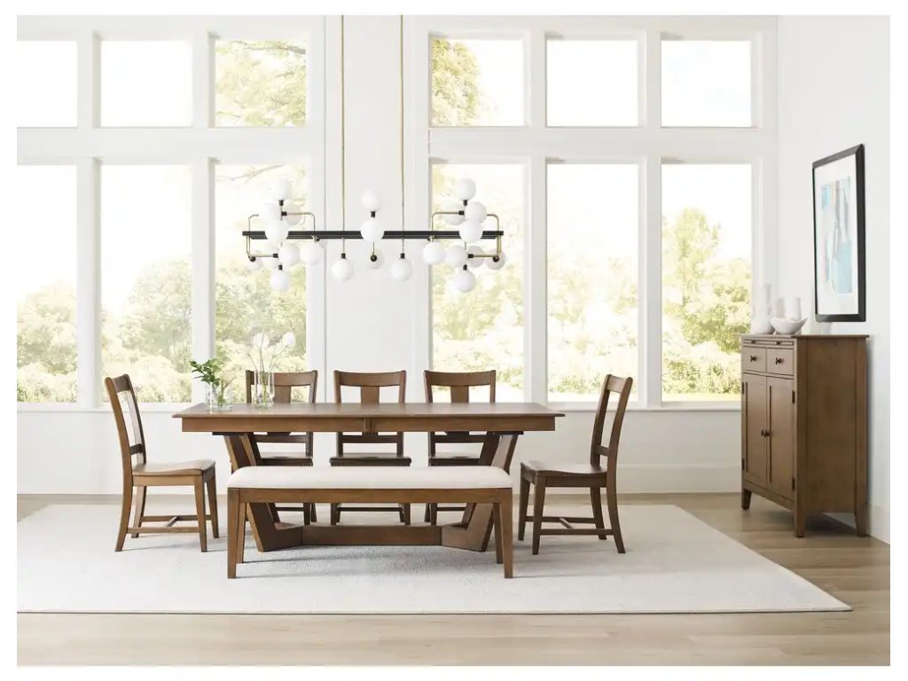 Kafe 80" Rectangular Trestle Table Pkg, Latte - image 6