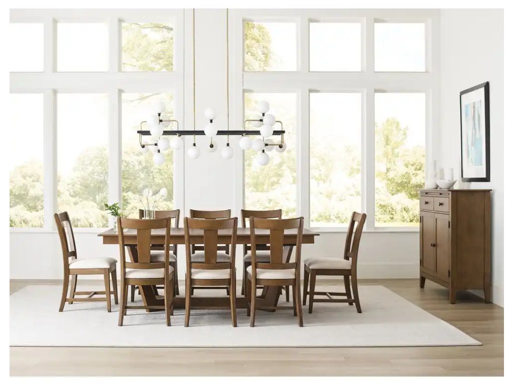 Kafe 80" Rectangular Trestle Table Pkg, Latte - image 8