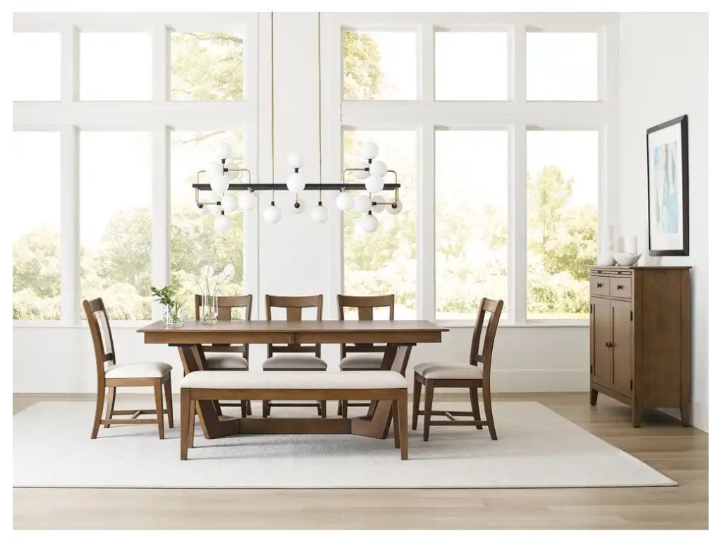Kafe 80" Rectangular Trestle Table Pkg, Latte - image 9
