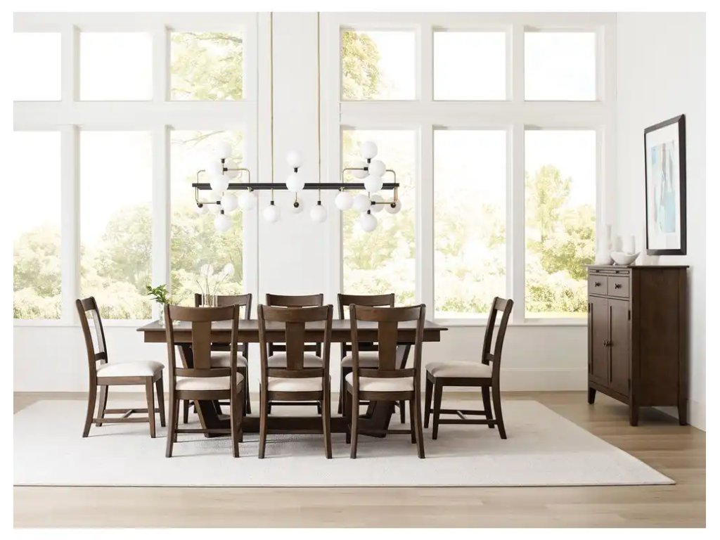 Kafe 80" Rectangular Trestle Table Pkg, Mocha - image 7