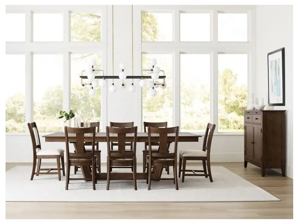 Kafe 80" Rectangular Trestle Table Pkg, Mocha - image 8