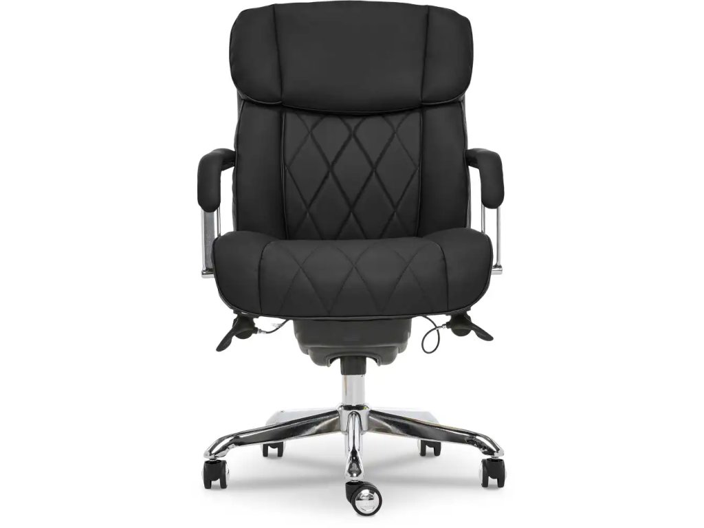 Sutherland Quilted Leather Office Chair, Jet Black - image 2