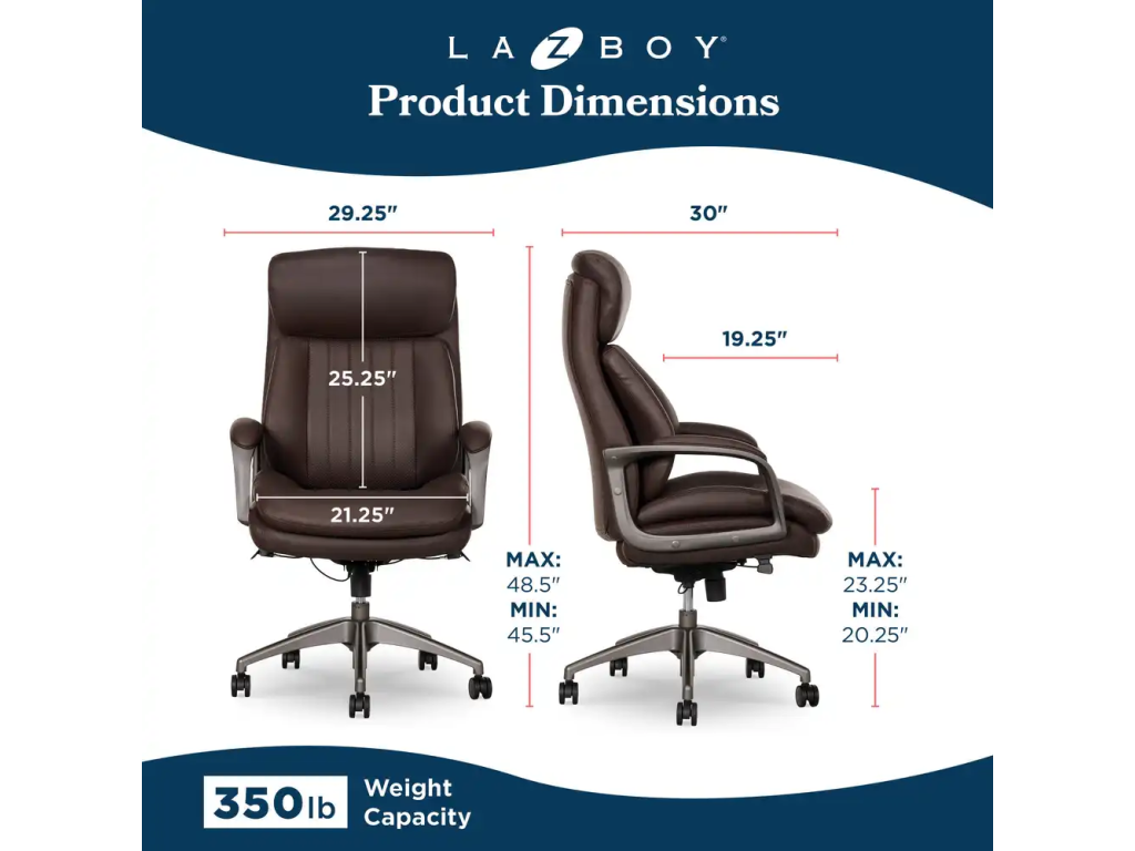 Nova Executive Leather Office Chair, Brown - image 13