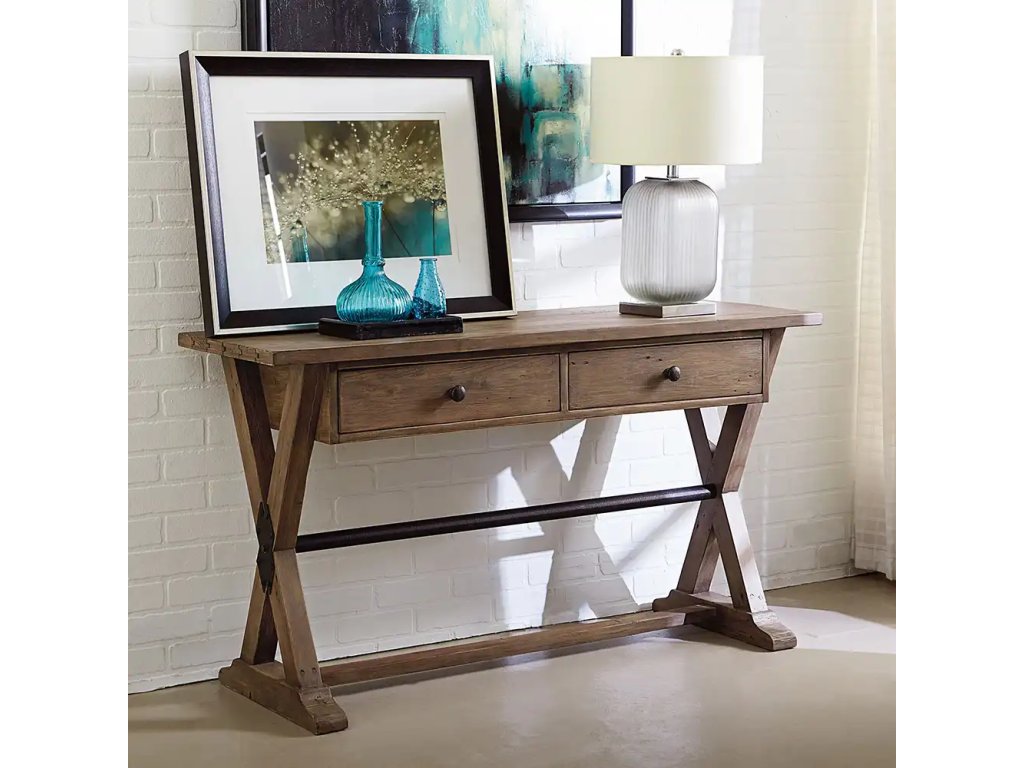 Reclamation Place Trestle Sofa Table - image 1