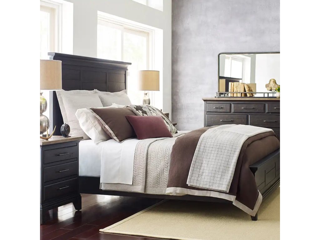 Plank Road King Jessup Dark Panel Bed - image 1