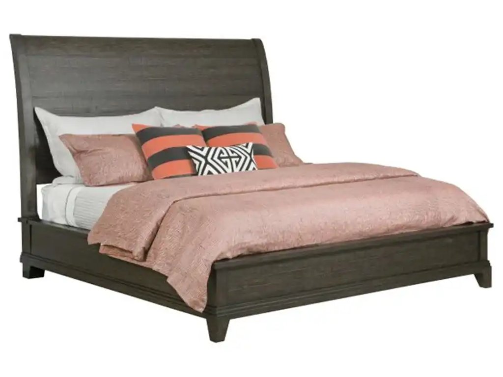 Plank Road King Eastburn Dark Sleigh Bed - main image