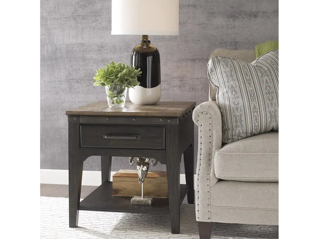 Plank Road Artisans Rectangular Drawer End Table - image 1