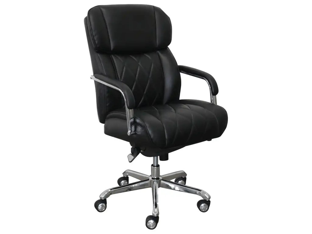 Sutherland Quilted Leather Office Chair, Jet Black - main image