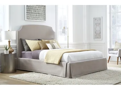 Laurel UpholsteredSkirted Storage Panel Bed in Wheat