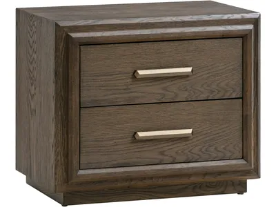 Lawson Two Drawer USB-charger Nightstand in Big Bear Brown
