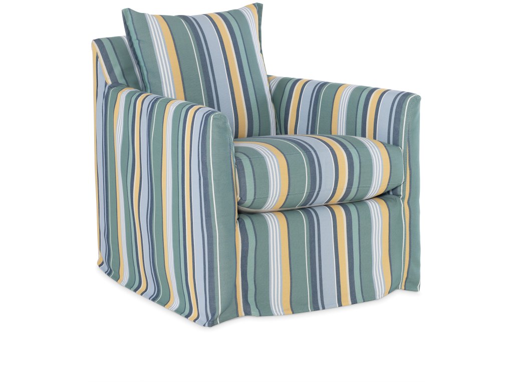 Cypress Outdoor Slipcovered Swivel Chair - image 1