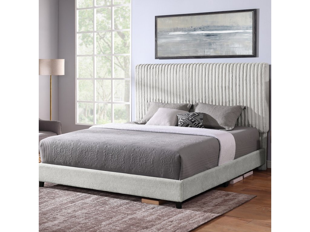 Bridger Upholstered Panel Bed Stone - main image