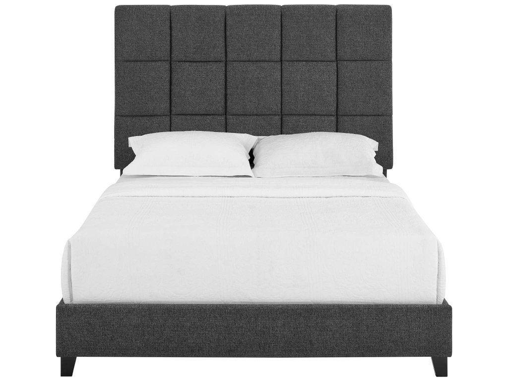 Bridger Upholstered Squares Panel Bed Graphite - image 1