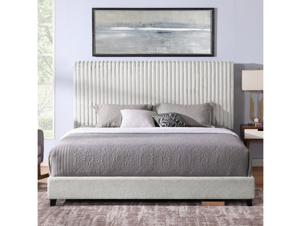 Bridger Upholstered Panel Bed Stone - image 1