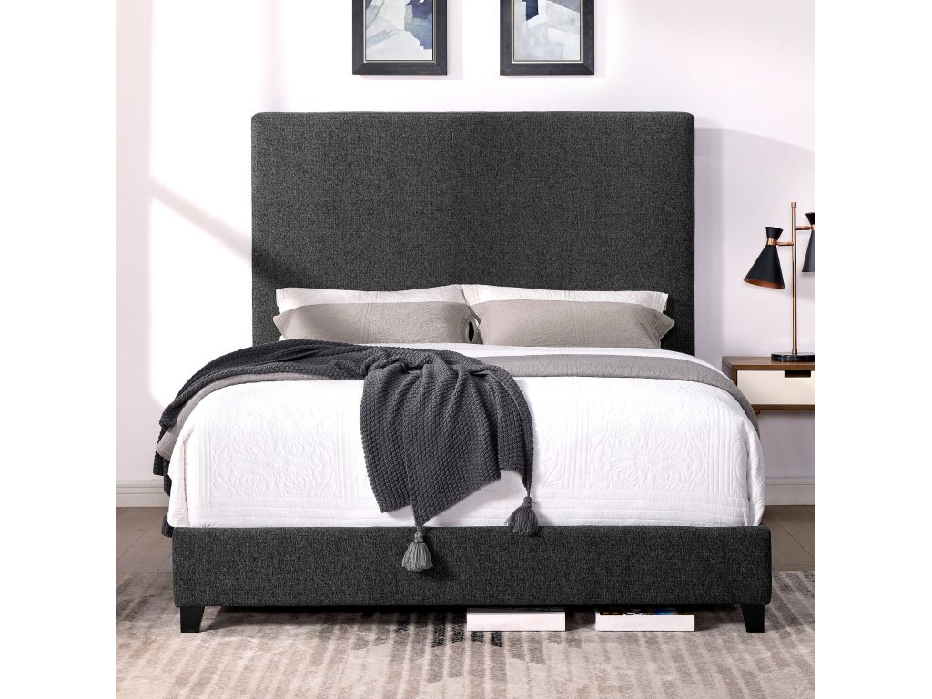 Bridger Upholstered Panel Bed Graphite - image 1