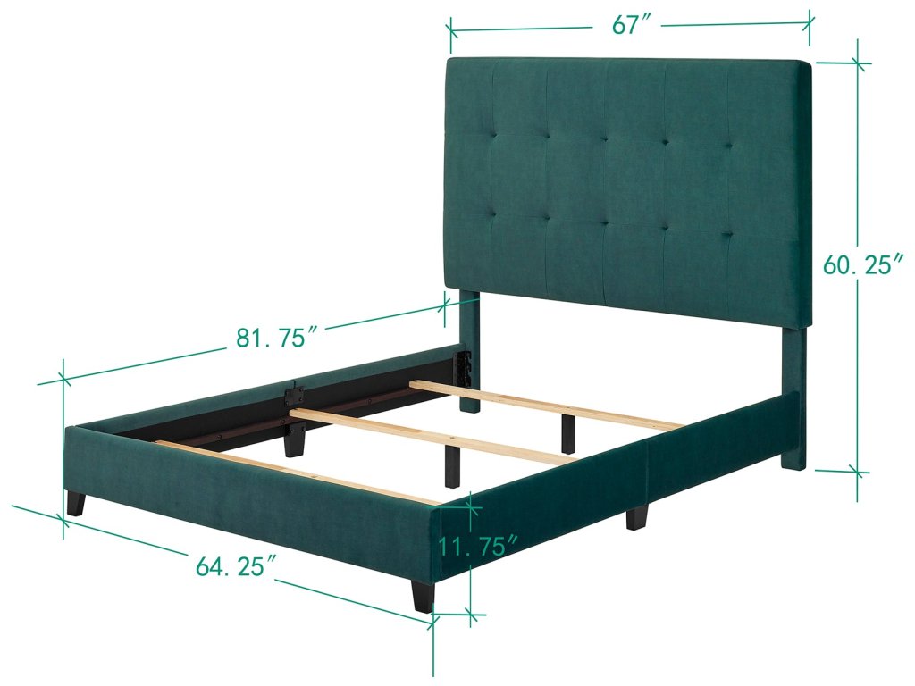 Bridger Upholstered Tufted Panel Bed Green - image 4