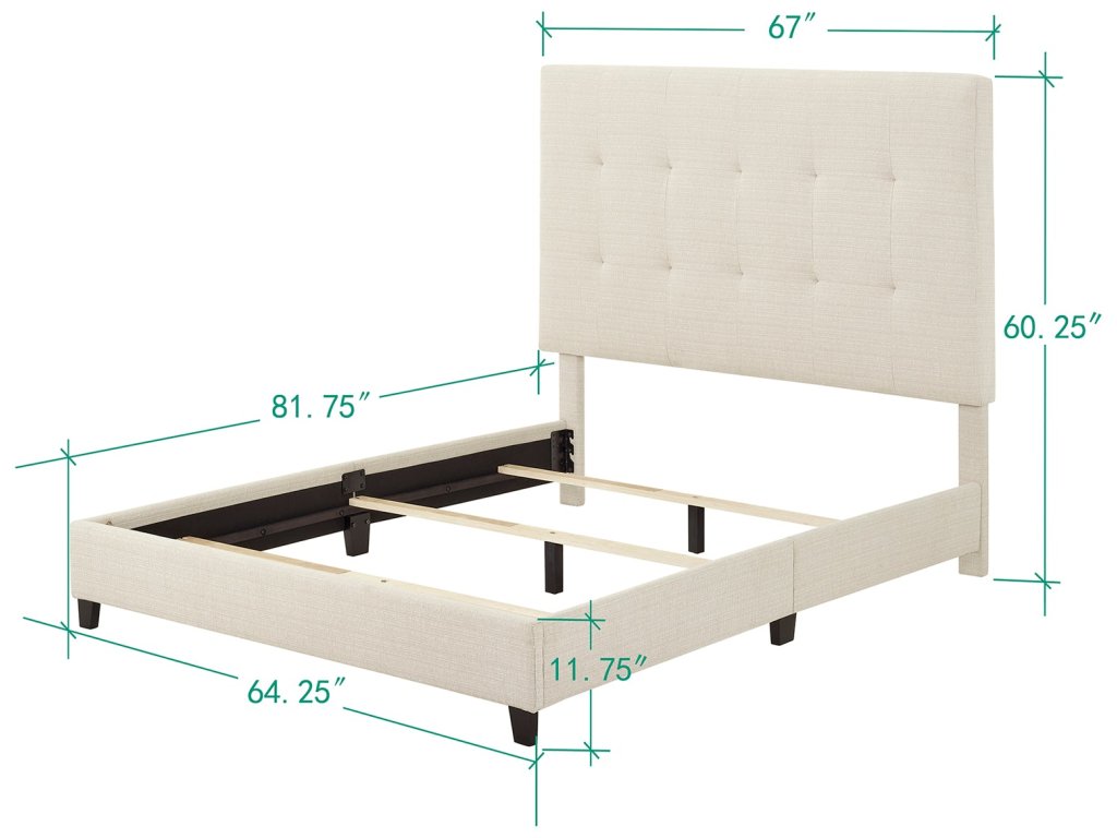 Bridger Upholstered Tufted Panel Bed Beige - image 4
