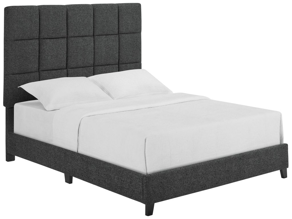 Bridger Upholstered Squares Panel Bed Graphite - main image