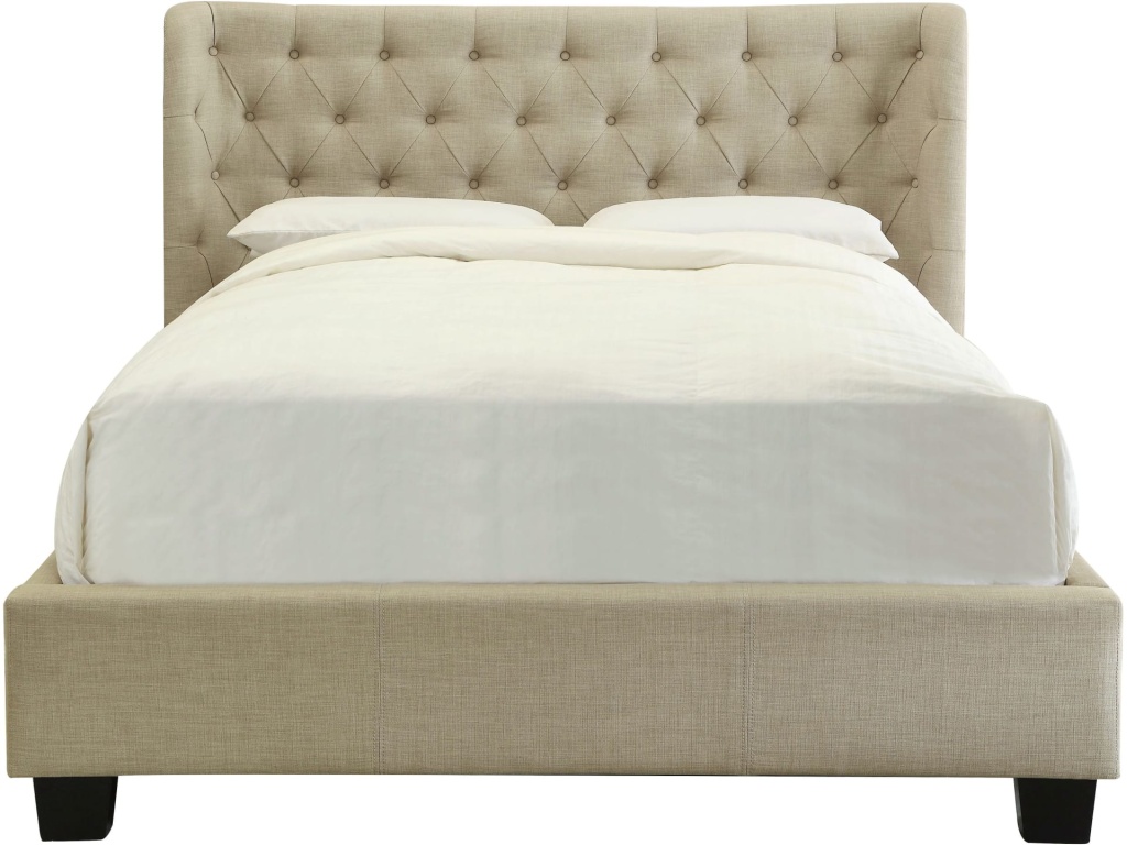 Levi Tufted Platform Bed in Toast Linen - image 3