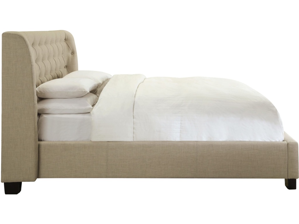 Levi Tufted Platform Bed in Toast Linen - image 5