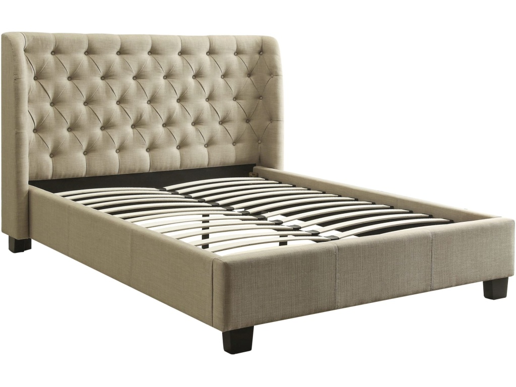 Levi Tufted Platform Bed in Toast Linen - image 6