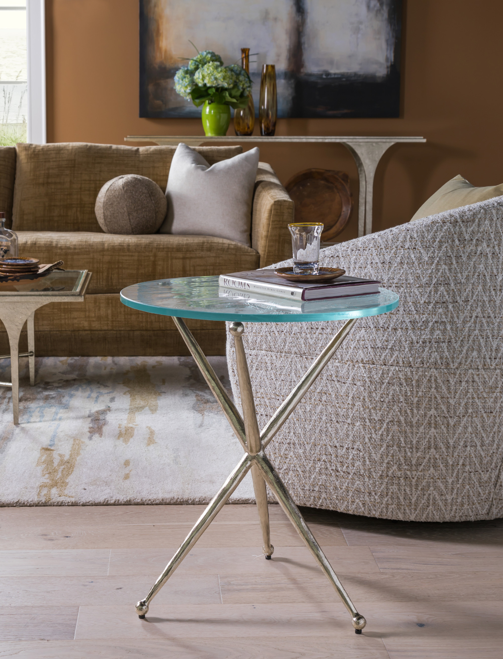Marcus Champagne Round End Table - image 1