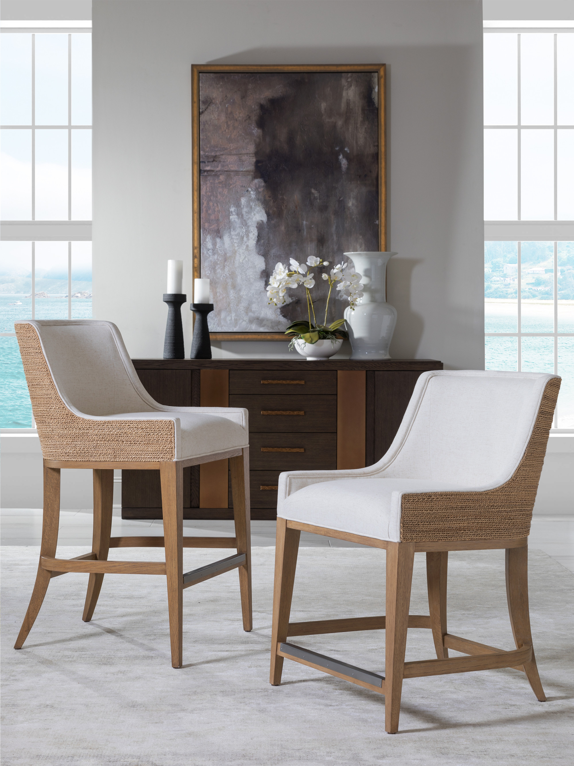 Simpatico Woven Back Bar Stool - image 1