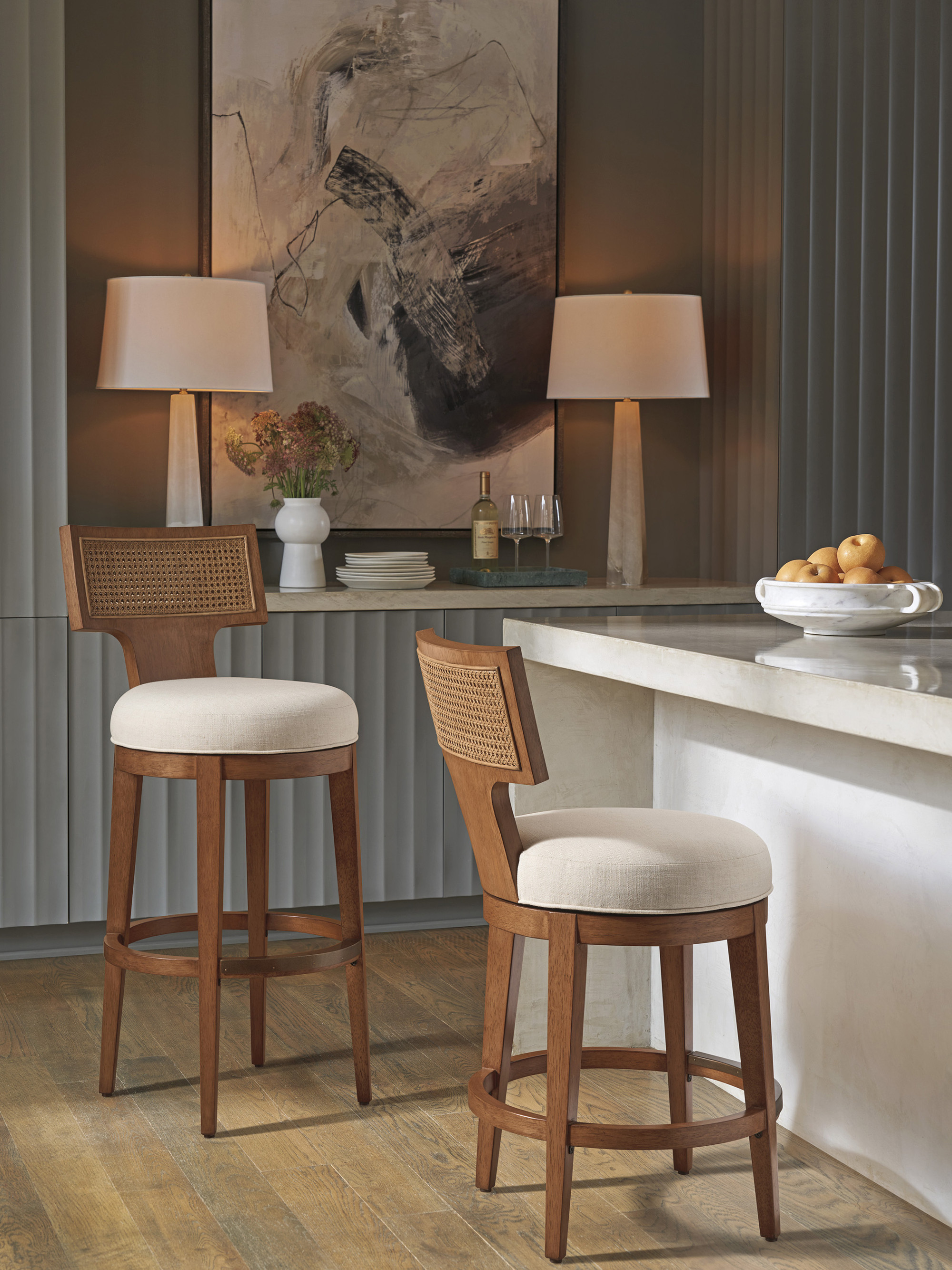 Calavera Custom Woven Swivel Counter Stool - image 1