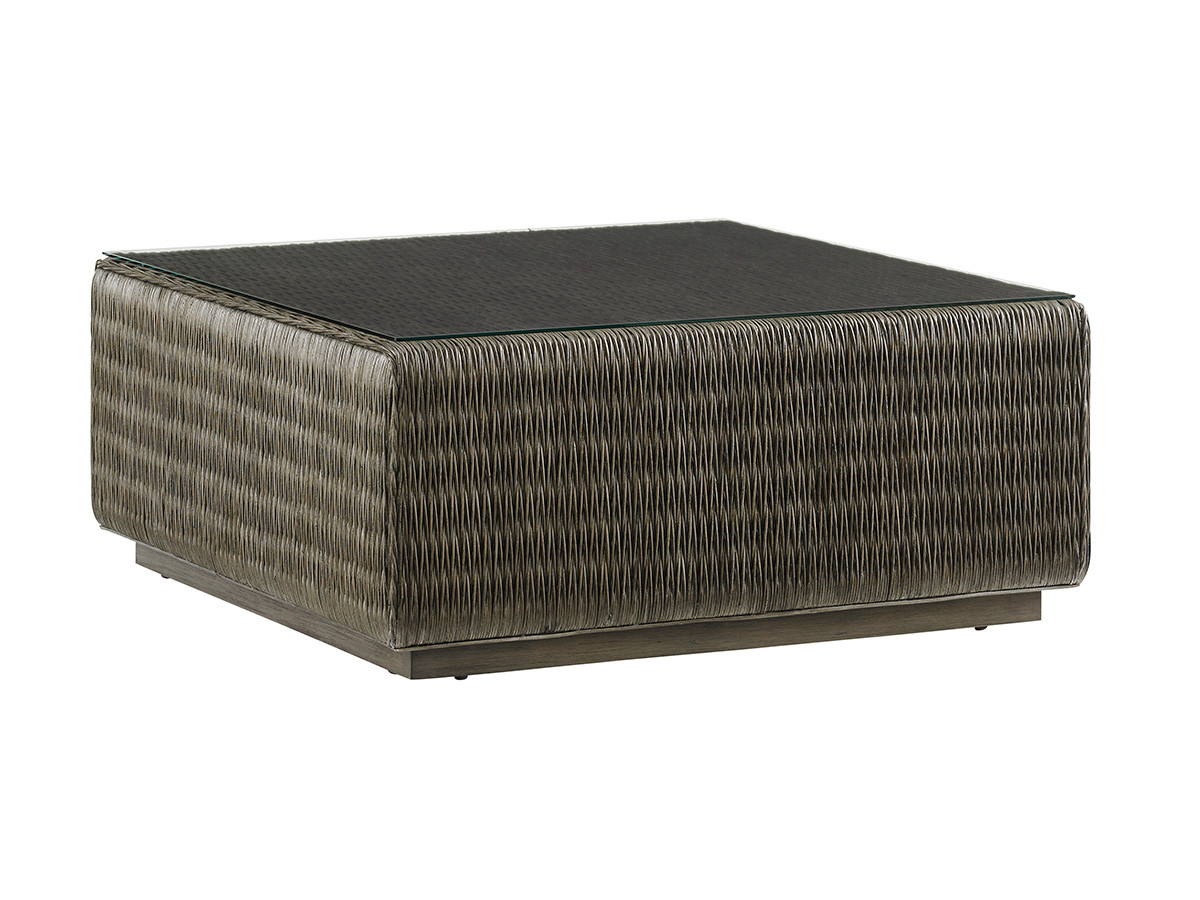 Seawatch Woven Cocktail Table Tempered Glass Top - main image