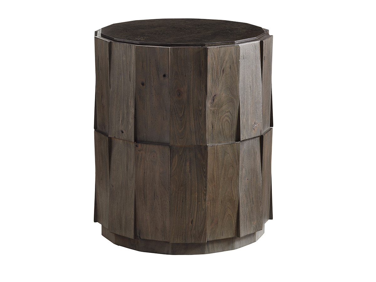 Everett Round Travertine End Table - main image