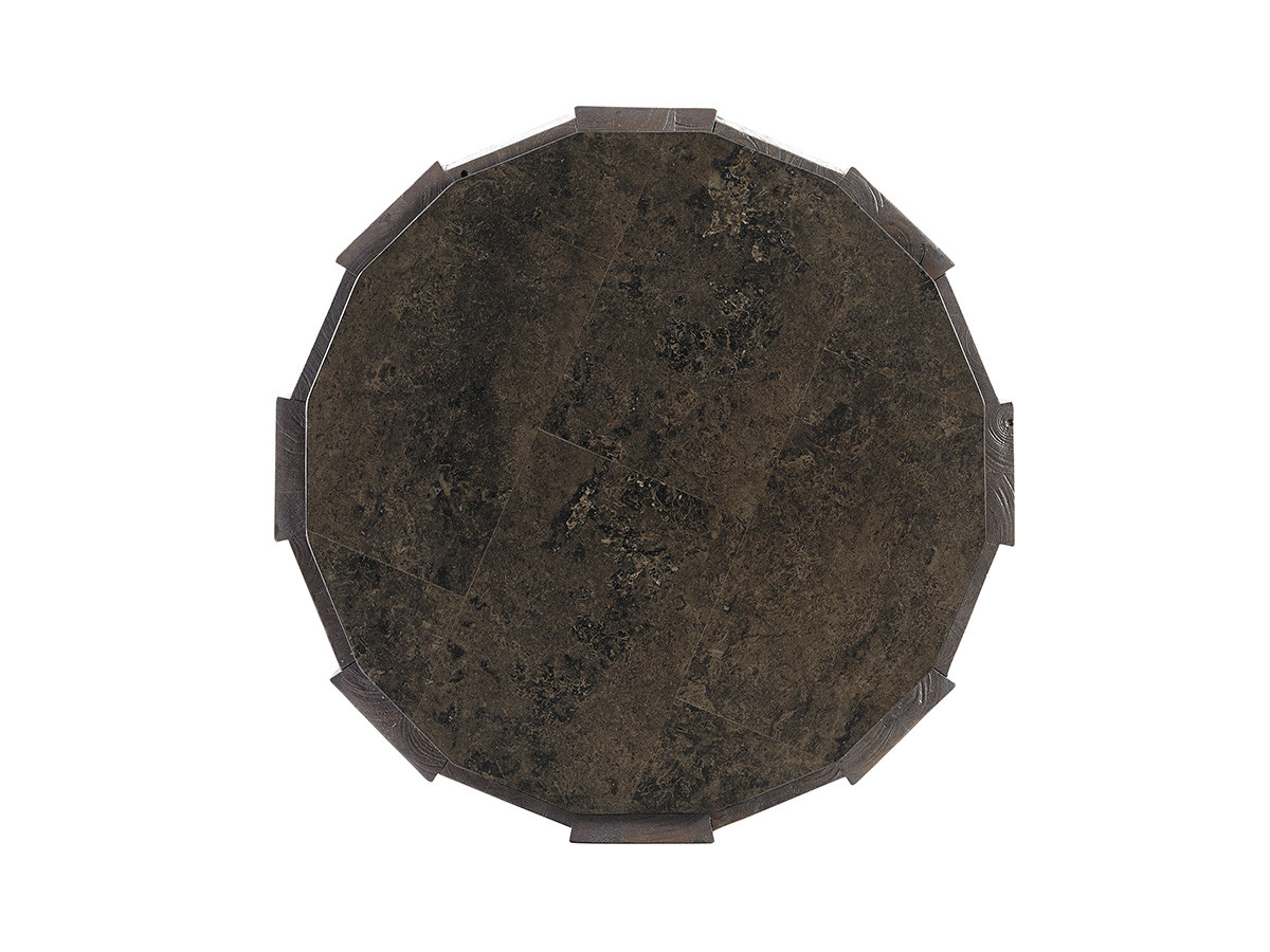 Everett Round Travertine End Table - image 3