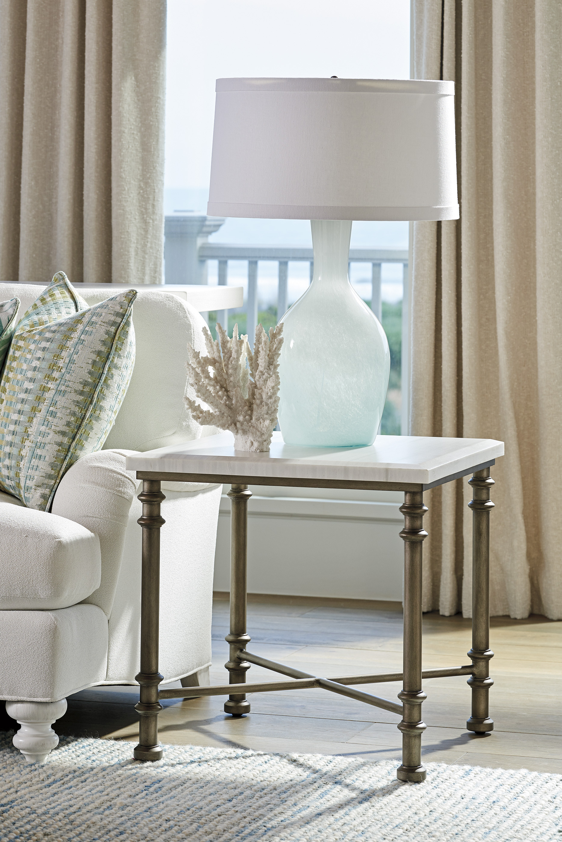Flagler Square Marble Top End Table - image 1