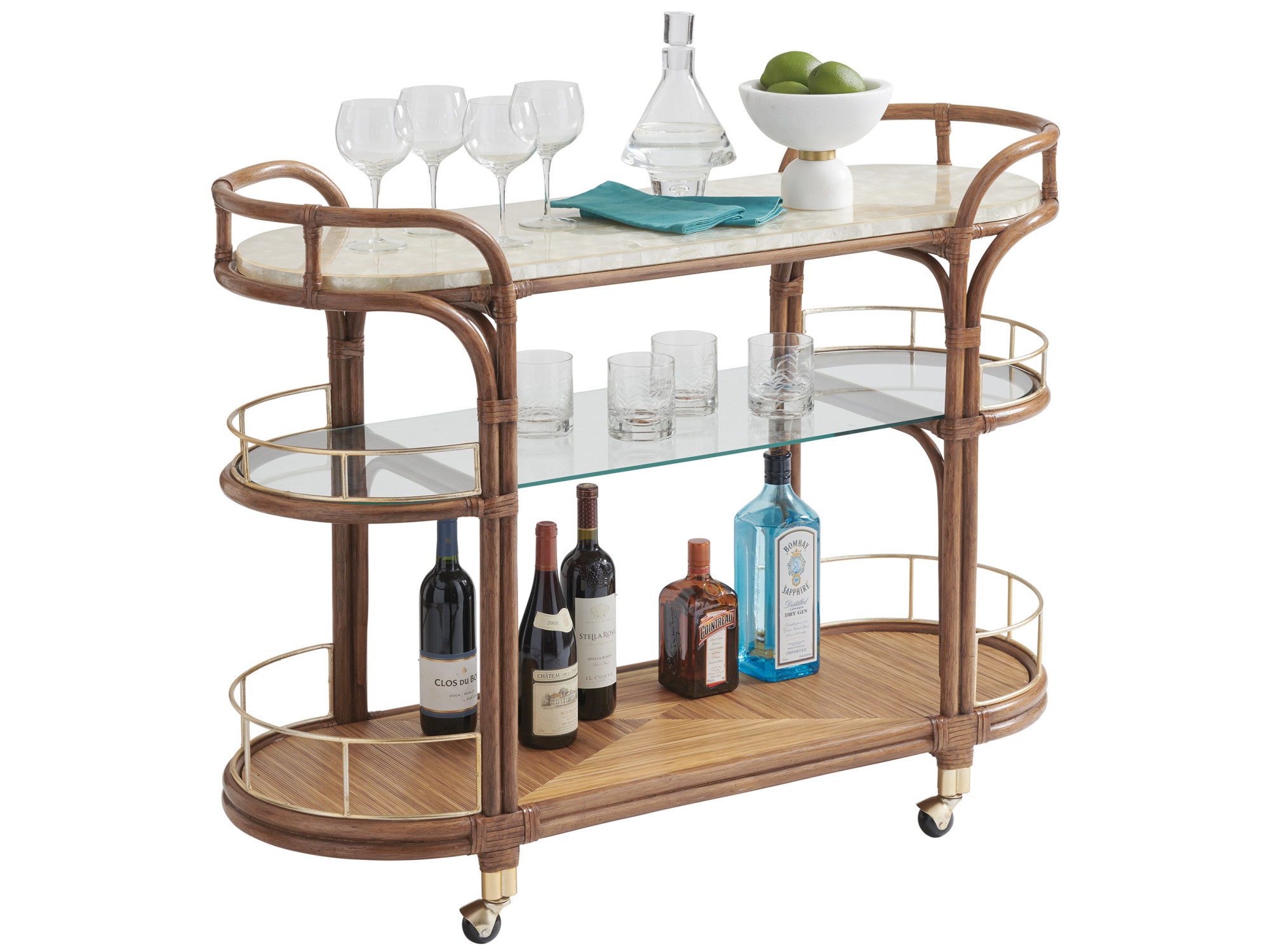 Toscana Rattan Mobile Bar Cart - main image