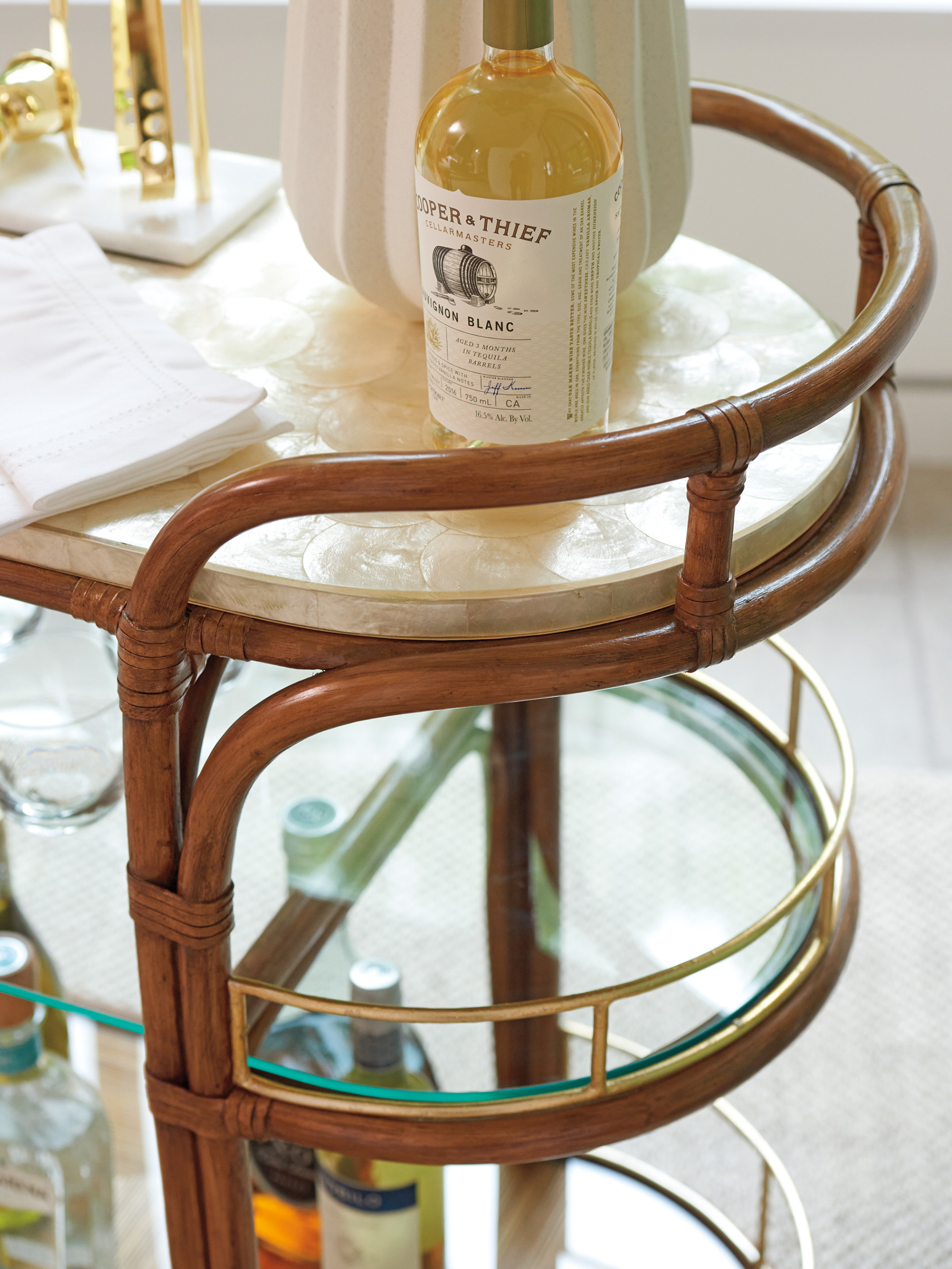 Toscana Rattan Mobile Bar Cart - image 2