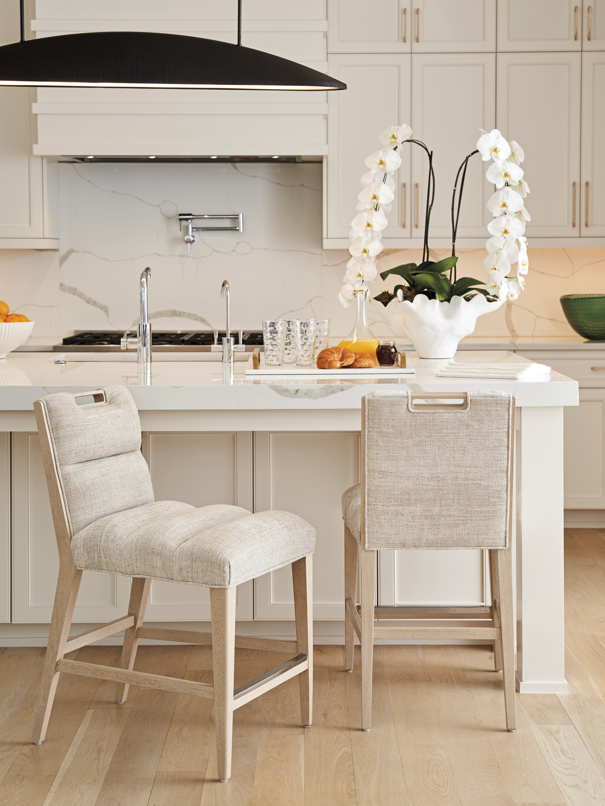 Greer Channeled Upholstered Counter Stool - image 1