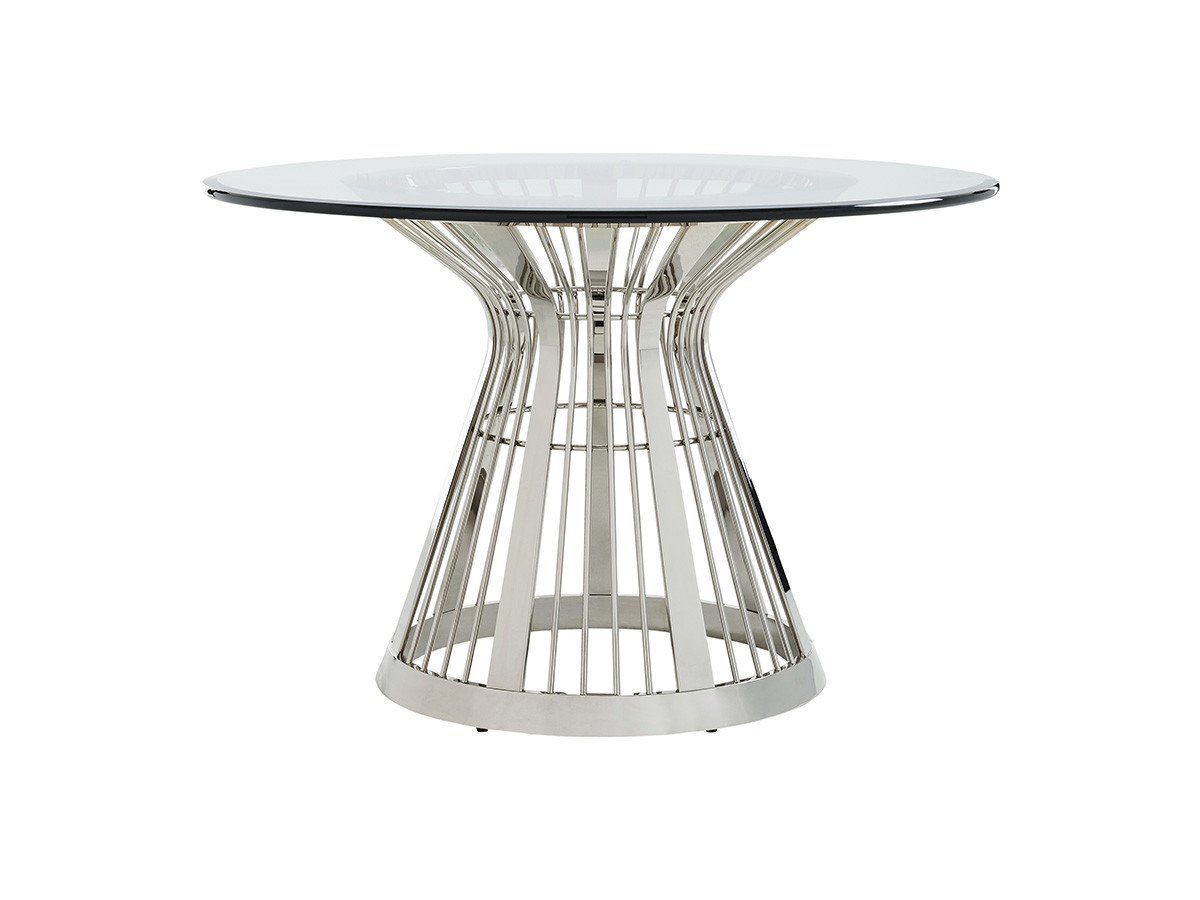 Riviera Stainless Dining Table With 60 Inch Glass Top - image 7