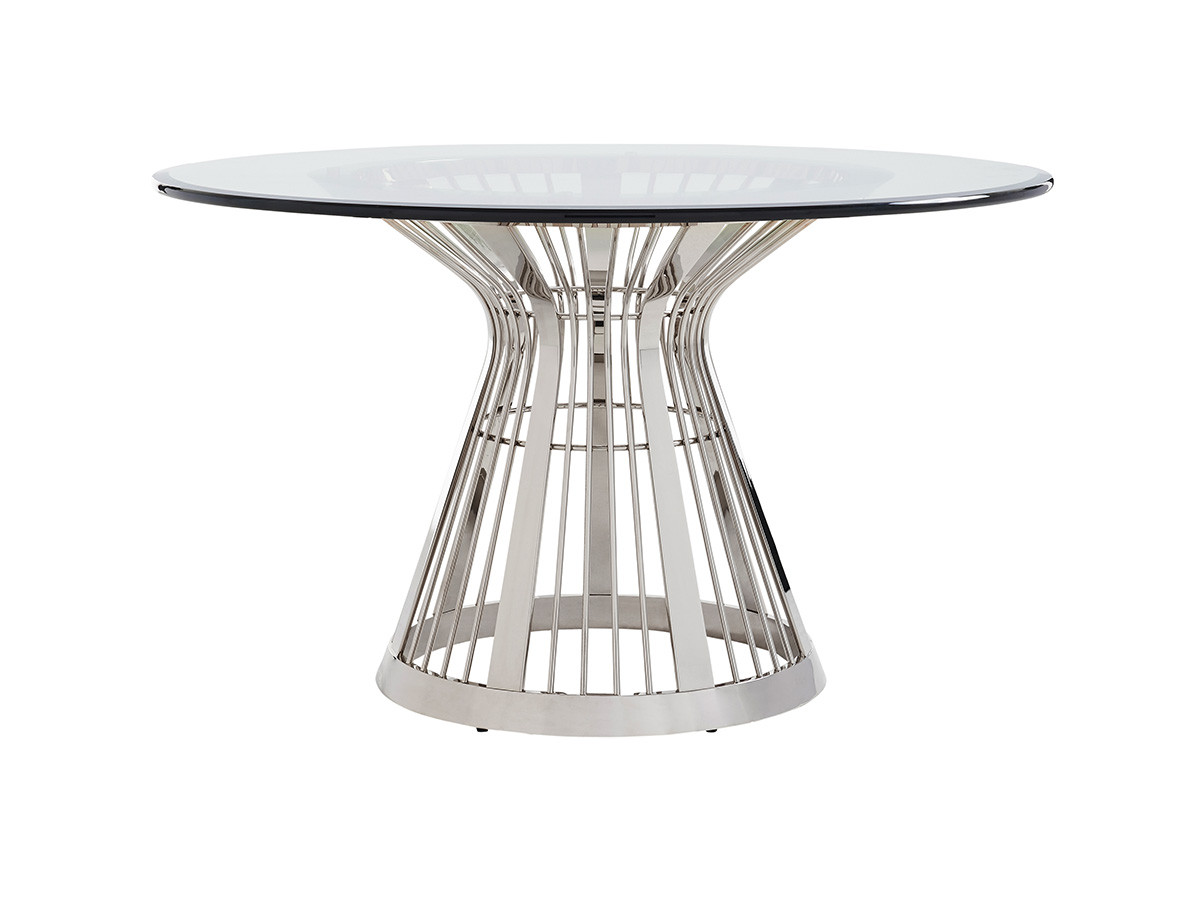 Riviera Stainless Dining Table With 60 Inch Glass Top - image 6