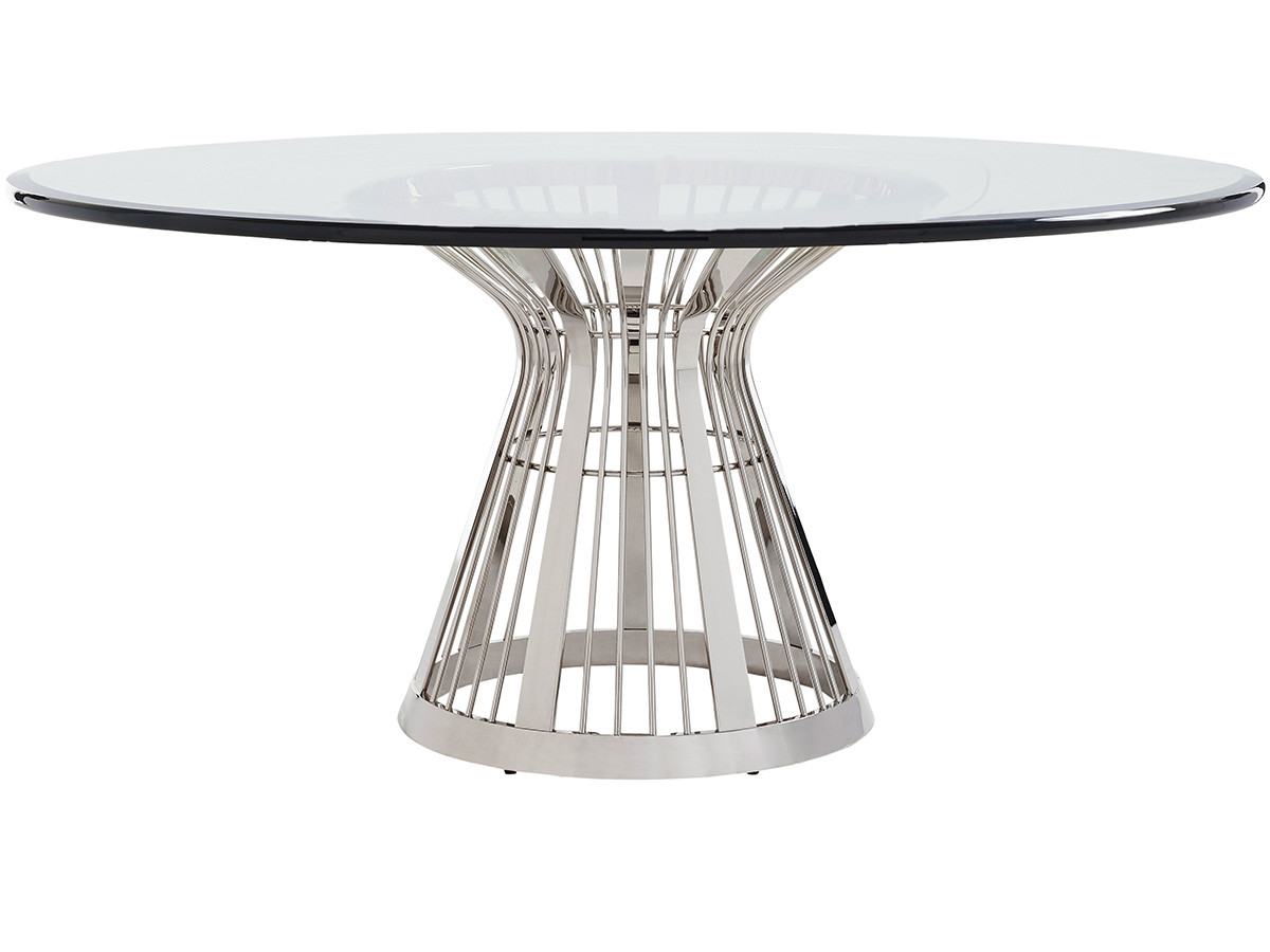 Riviera Stainless Dining Table With 60 Inch Glass Top - image 4
