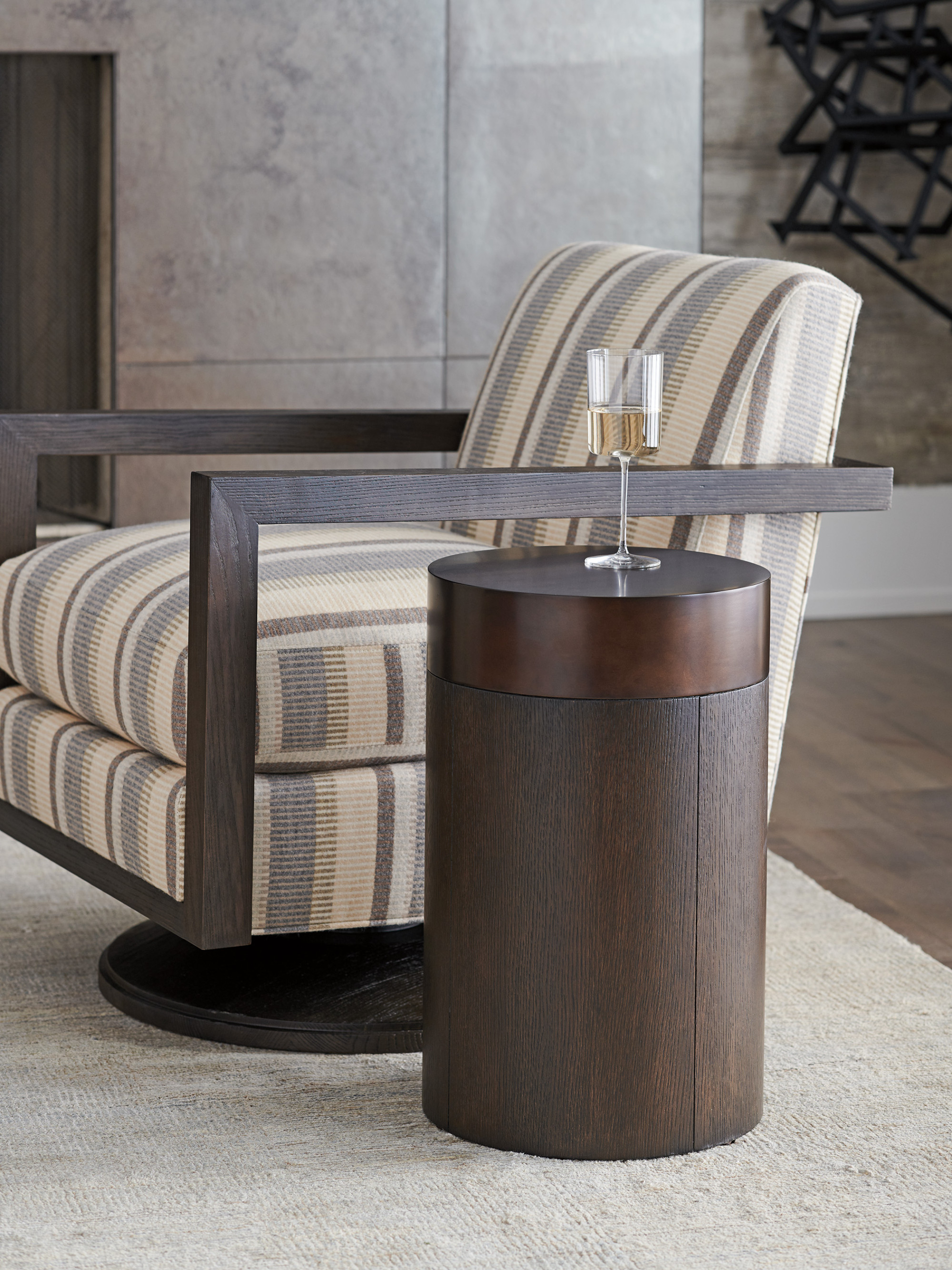 Black Diamond Round End Table - image 1