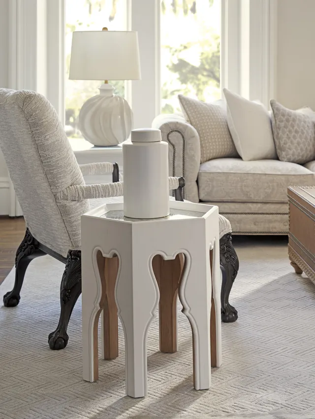 Bilbao Hexagonal End Table With Buff Accents - Alternative View