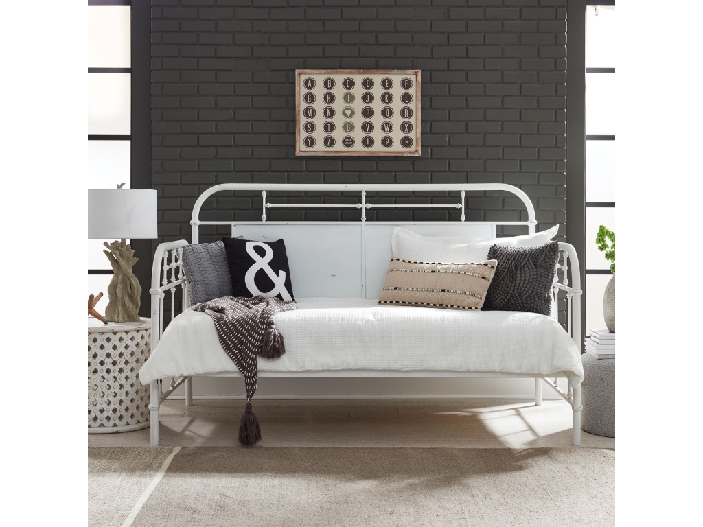 Twin Metal Day Bed - Antique White - main image