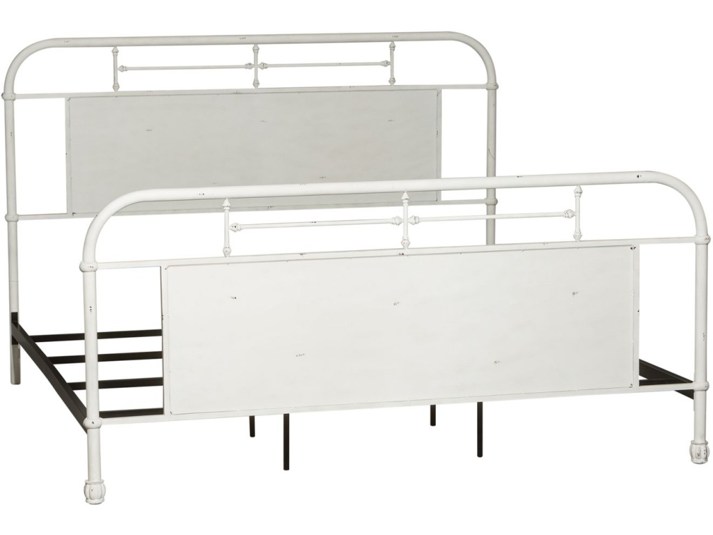 Queen Metal Bed - Antique White - image 2