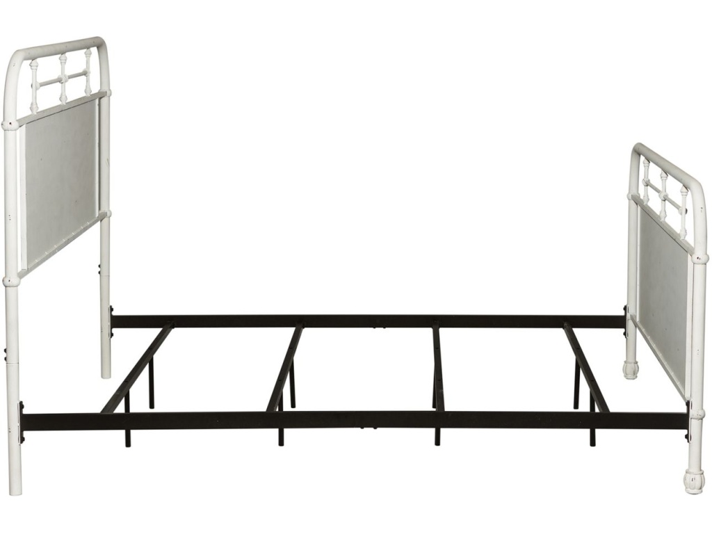 Queen Metal Bed - Antique White - image 3