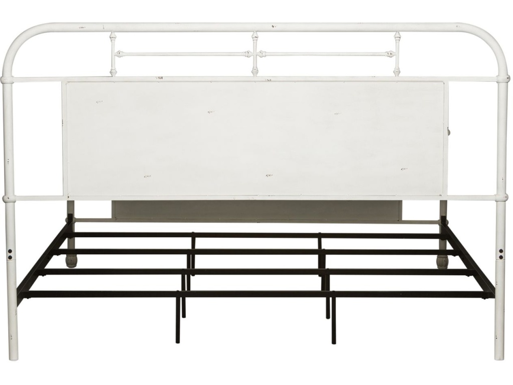Queen Metal Bed - Antique White - image 4