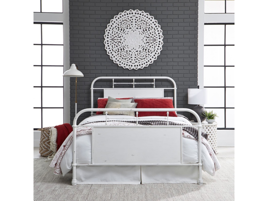 Queen Metal Bed - Antique White - main image