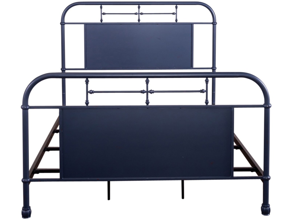 Queen Metal Bed- Navy - image 2