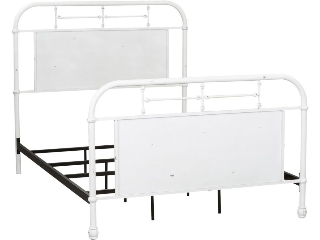 Full Metal Bed - Antique White - image 1